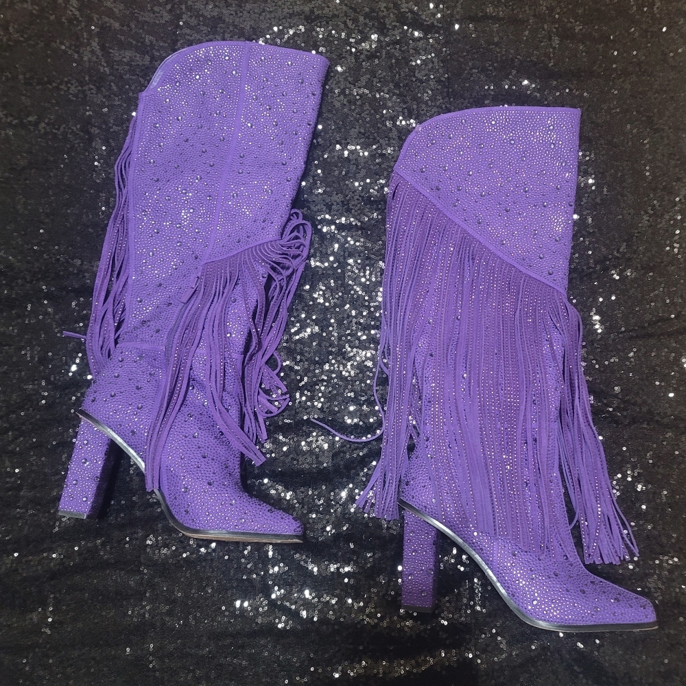 Jessica Simpson Purple Fringe Boots